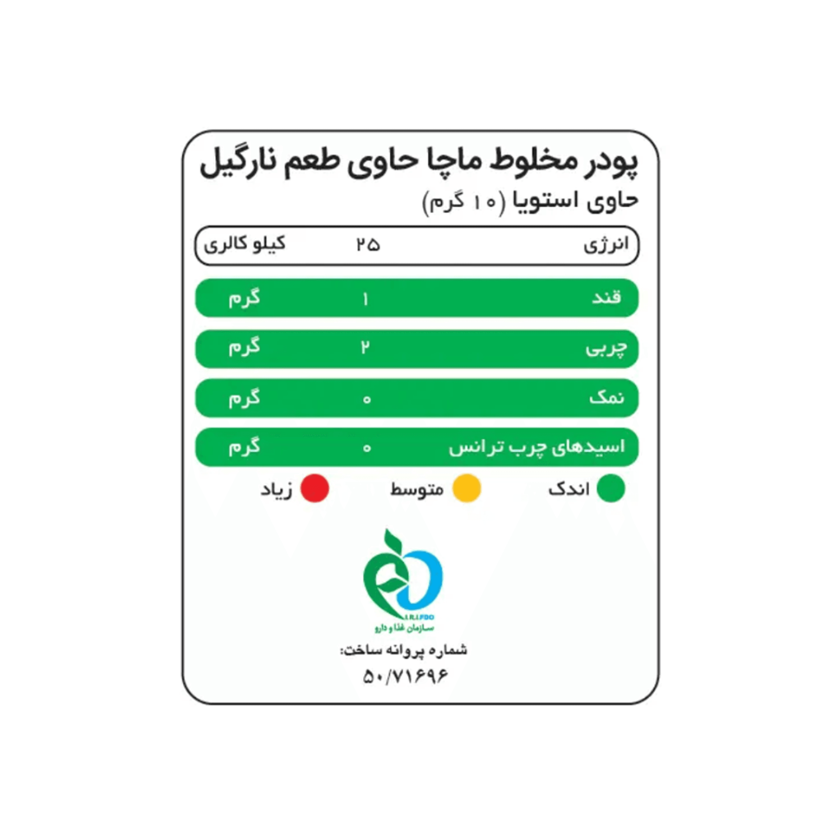 ماچا لاته نارگیل پپتینا